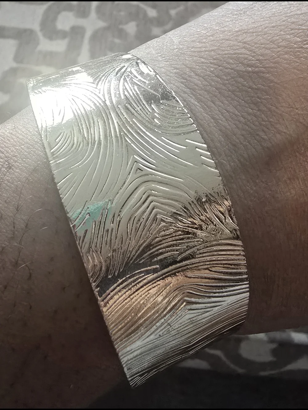 Gold Textured Cuff Bracelet - Unbranded